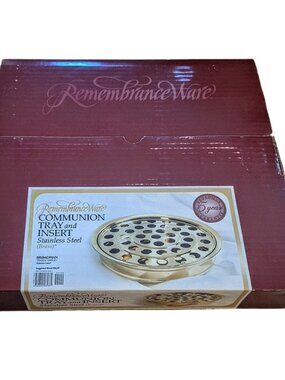 Remembrance Ware Communion Tray & Insert Brass Finished Stainless Steel